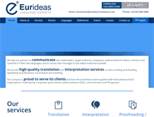 Tablet Screenshot of eurideastranslation.com